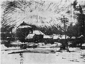 「静岡県賀茂郡稲生沢村から見た地震の発光」のキャプション付きの図