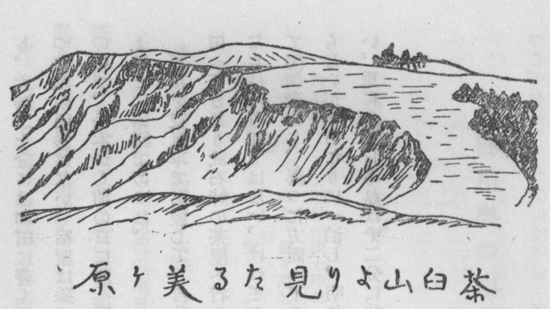 「茶臼山より見たる美ヶ原」のキャプション付きの図